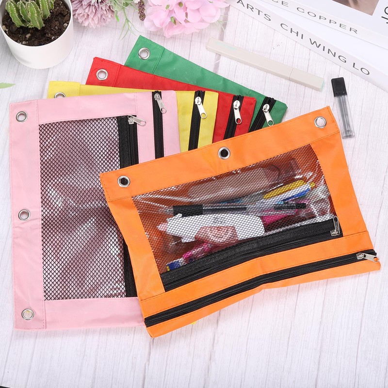PATIKIL Pencil Pouch for 3 Rings Binder, 2 Pack Oxford