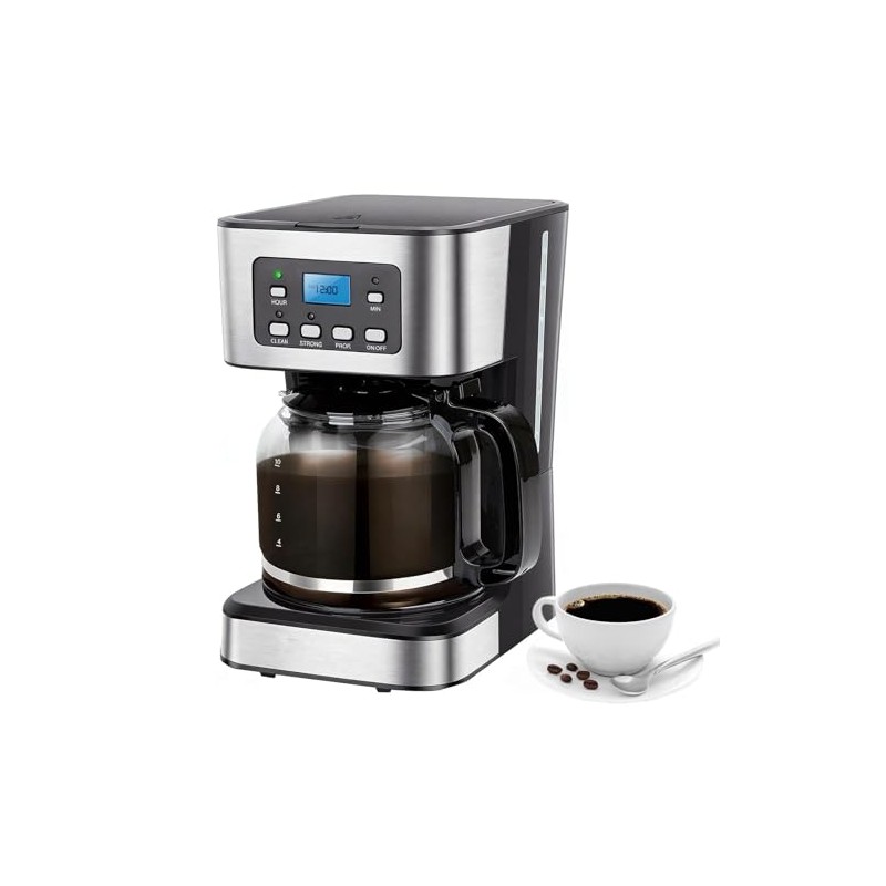 12-Cup PROGRAMMABLE Coffee Maker, REGULAR & STRONG Brew Drip Machine