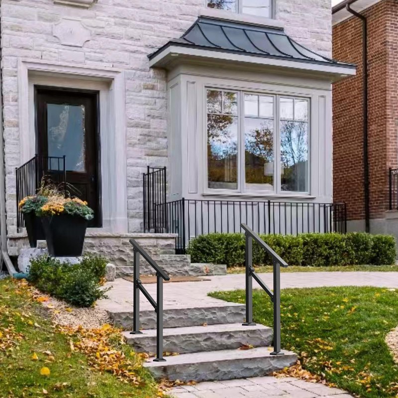 Wrought Iron Handrails for Outdoor Steps - Exterior Hand Rails