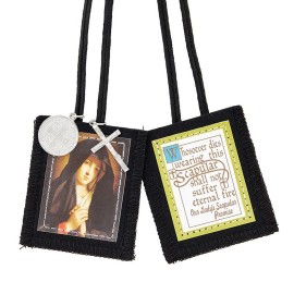 Seven Sorrows of Mary Scapular Black w/ St. Benedict and crucifix medals