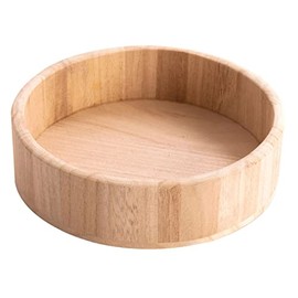 Balsa Wood Round Tray, Medium, 22 x 5.5 cm