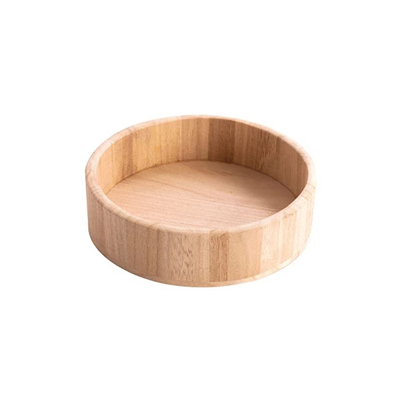 Balsa Wood Round Tray, Medium, 22 x 5.5 cm