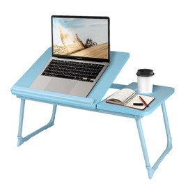 CloudTrip Laptop Desk for Bed or Couch, Lap Desk, Home office Desks, Breakfast Tray Desk, Desk with Cup Holder, Watching Movies in Bed, laptop stand for bed, Lap Desk, Fordable Legs Desk (blue) (Blue)