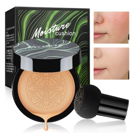 Ursoulney Mushroom Head Air Cushion CC Cream - BB Cream Face Makeup Foundation, Moisturizing Concealer Brighten Long-Lasting, Even Skin Tone for All Skin Types (Medium Deep, 1 PCS)