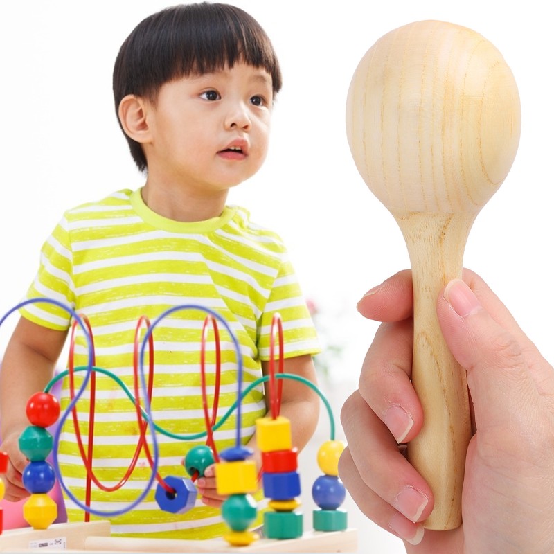 2Pcs Sand Hammer Early Education Instrument Wooden Toddler Percussion Musical