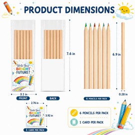 18 Sets End of the Year Gifts for Students Bulk,126 Pcs End of Year Gifts from Teacher,108pcs Colored Rainbow Pencils with 18pcs Cards,Preschool Kindergarten Graduation Gift for Schools Students