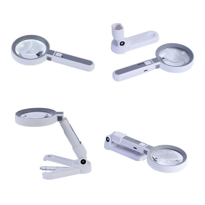 Magnifying Glass 5X 11X 18 LED Rechargeable 3 Brightness Levels