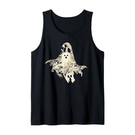 Whimsical Ghost and Floral Pattern – Perfect for Gothic Fans Tank Top