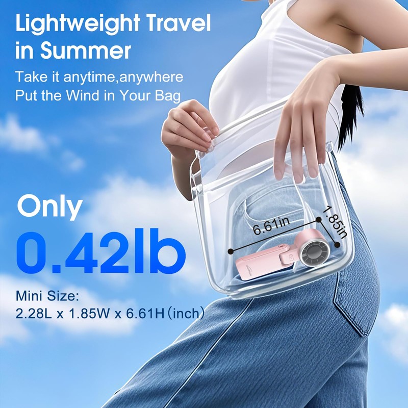 WHATOOK Portable Handheld Fan: Personal Fans with Air Turbo Tech,