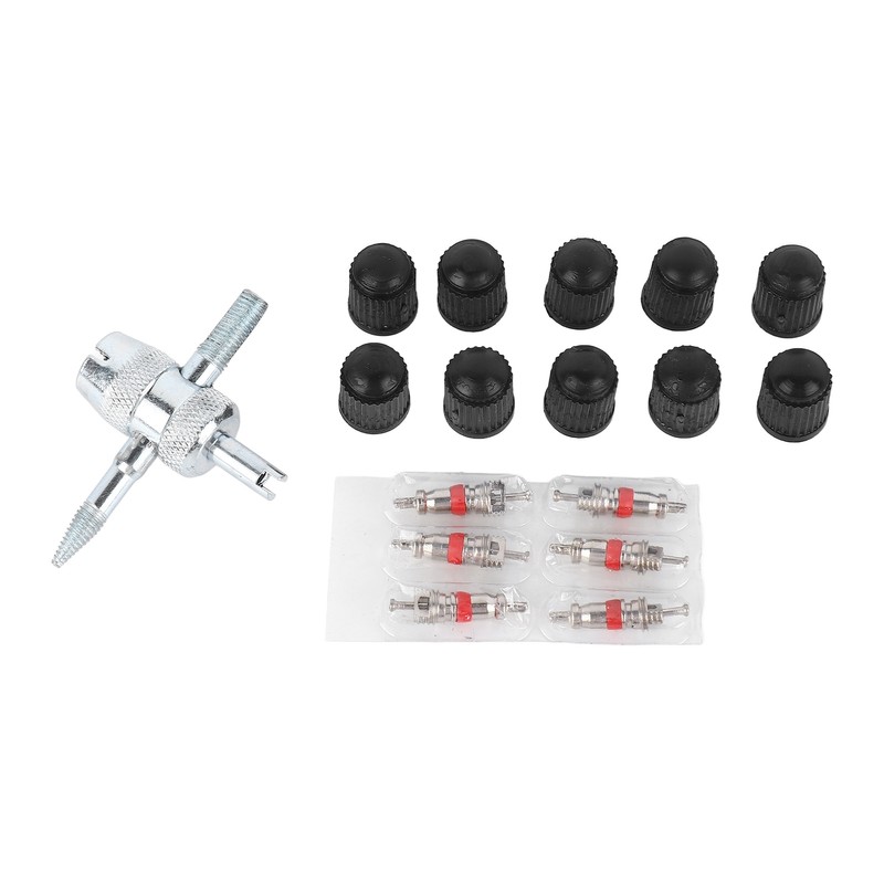 Tire Spoon Lever Tool Kit Protective Cover Valve Cores Tire