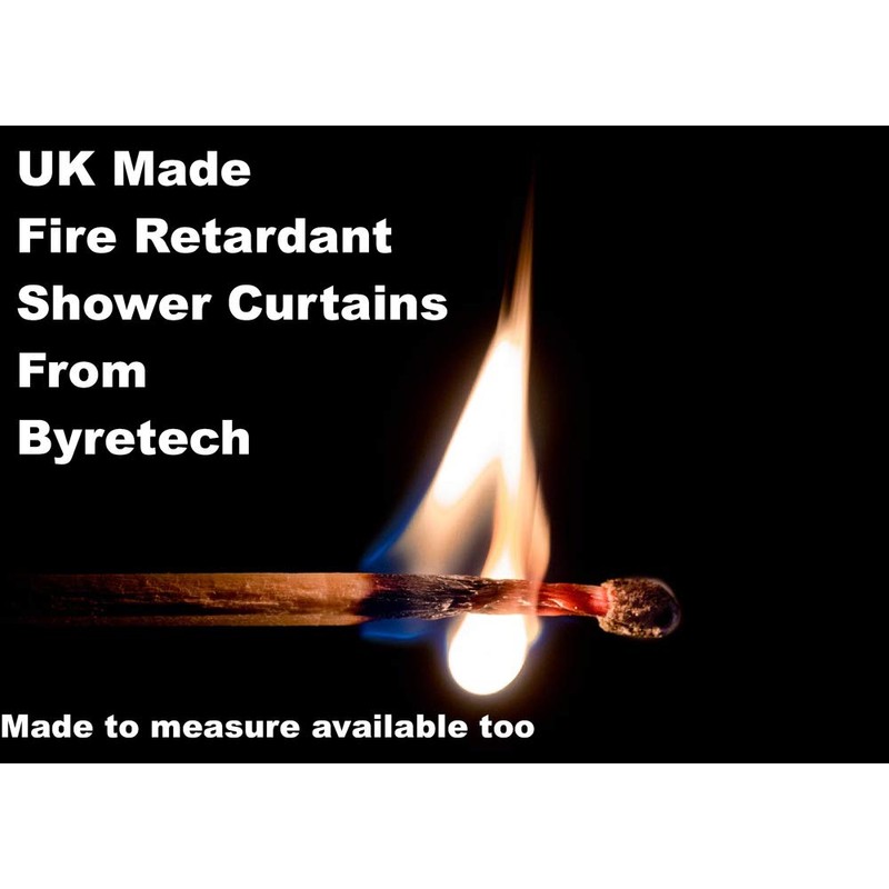 Byretech Fire Retardant Quality Extra Weighted Shower Curtain - White