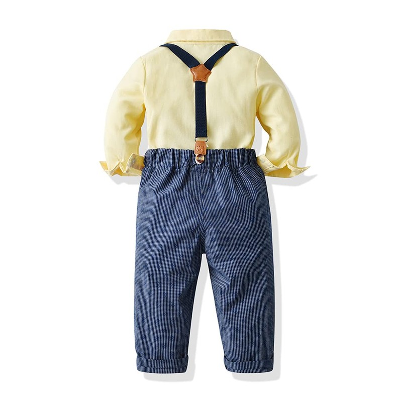 FAXSON Little Boys Gentleman Outfit Baby Boys Long Sleeve Bow