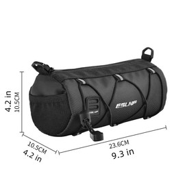 Bicycle Handlebar Bag – Lightweight Waterproof Bike Bag with Shoulder Strap, Reflective Strips, Easy Install, Fits Road & Mountain Bikes, Black