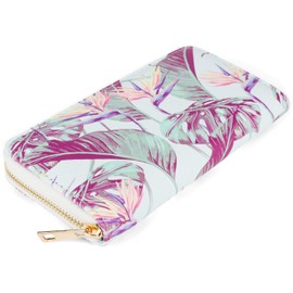 styleBREAKER 02040143 Women's Wallet with Various Summer Motifs Zip, Strelizia - light blue/green/yellow, Modern