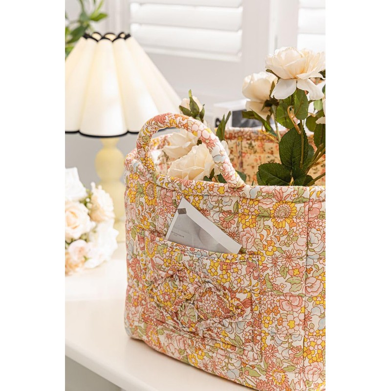 Storage Basket Boho Fabric Large Collapsible Floral Laundry Nursery Hamper