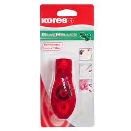 Kores - Glue Roller - Permanent Double Sided Glue Tape - 8mm x 10m - Double Sided Tape, University Essentials, School Supplies, Roller Glue - Pack of 1