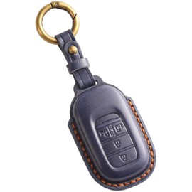 [smasol] Freed GT Series NBOX N-BOX Custom New JF5 JF6 Step Wagon Key Cover ZRV ZR-V Genuine Leather HONDA STEP WAGON Smart Key Case RP6 RP7 RP8 Key Case, Navy (3D) / 4 Button Type-A, S