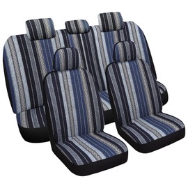 VarCozy Baja Saddle Maneta Covers Set Full Set, Cubiertas del Asiento Delantero y Cubiertas de Asiento Trasero Dividido para sedán, SUV, camión,...   