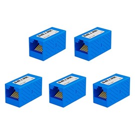 iwillink Acoplador RJ45 Conector Ethernet, Conector RJ45 Hembra a Hembra para Cable Ethernet Cat7 Cat6 Cat5e Cat5, Adaptador Extensor, Paquete de 5, Azul