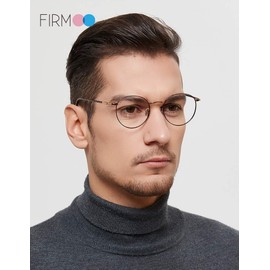 Firmoo Blue Light Blocking Reading Glasses 3.0, Anti UV Glare Filter Lens, Tortoise Shell Mental Retro Round Readers for Women/Men