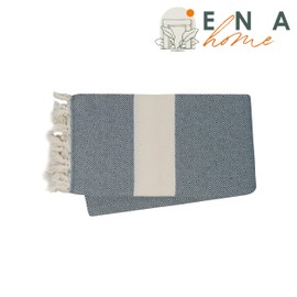 ENA HOME Turkish Beach Towel - 100% Cotton Peshtemal Towel Blanket - 39x71 Extra Large Wearable Turkish Towel for Beach, Sauna, Bath, Pool - Quick Dry - Highly Absorbent Sand Free (Petrol Blue)