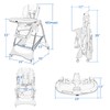 INFANS High Chair with One-Hand Removable Tray, 4 Lockable Wheels