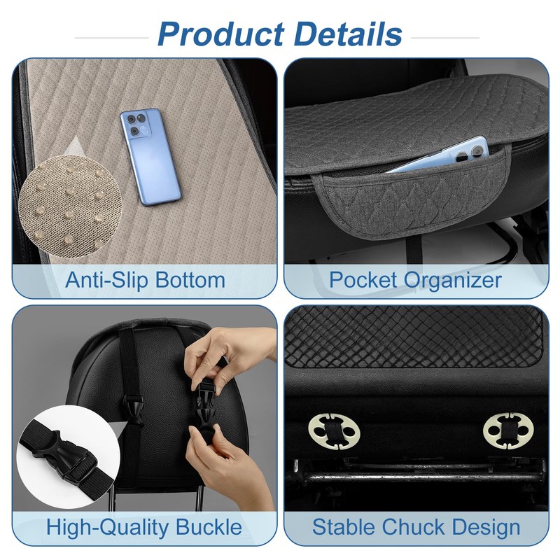 1 Pack Linen Car Seat Cover Front Seat Covers Soft