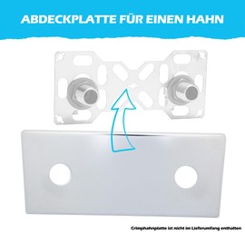 BLUMKRAFT Double Stainless Steel A2 Circuit Board Stopper with Chrome Finish for Wall Mounted Tap. Mirror Effect. Spacing 150mm. Diameter 26mm
