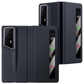 Lemxiee Magnetic PU Leather Cover for Honor Magic V2 RSR Case,visual window Cover with Automatic Wake/Sleep,PC Case for Honor Magic V2 RSR Black