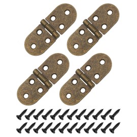 uxcell Folding Table Hinge, 4pcs Iron 270 Degree Round Edge Sewing Machine Table Butler Tray Hinges with Screws for Cabinet Desk Drawer Door Furniture (Bronze, 3.2 x 1.2inch)