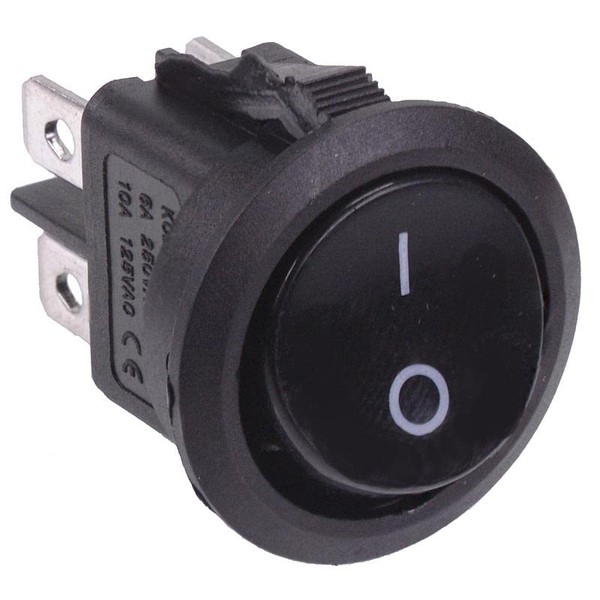 On-Off Round Rocker Switch DPST 230V 20mm 4 Terminals Snap