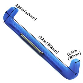 Bestookits 2PCS Hard Adjustable Ice Skate Guards Protective Hockey Skating Blade Walking Covers Skate Protector for Figure Skating Soft Skate Blade Covers (Blue)