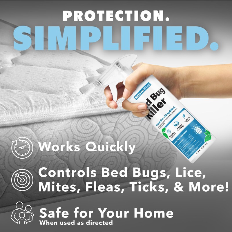 NatureStop Bed Bug Killer Spray, Fast-Acting Bed Bug Treatment, 16