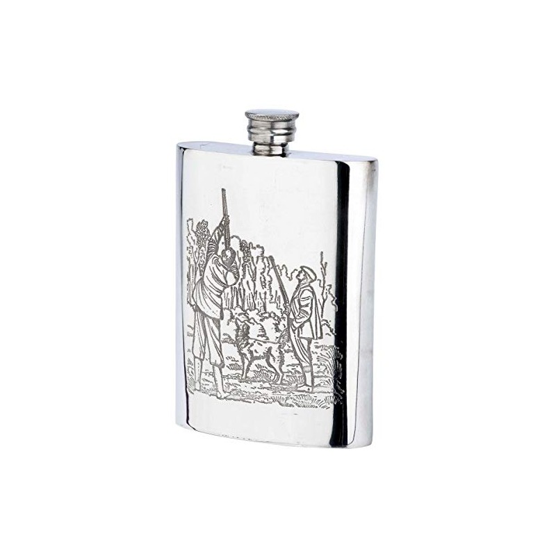6oz Game Season Pewter Flask by Bisley
