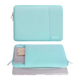 MOSISO Laptop Case 13 inch, 13 inch Laptop Sleeve Compatible with MacBook Air M4 M3 M2 M1 2025-2018 / Pro M2 M1 2025-2016, Polyester Vertical Computer Sleeve Bag with Pocket, Mint Blue