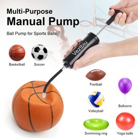2 Sets Hand Pump for Balls, Ball Pump with Needles - Air Pump for Basketball Soccer Football Volleyball, Includes 6 Needles for Sports Balls, Yoga Exercise Ball Inflation Kit, Portable Manual Inflator