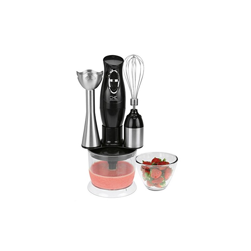 Kalorik Combination Mixer with Mixing Cup, Chopper, and Whisk, Black
