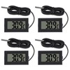 AOICRIE 4pcs Digital LCD Thermometer Temperature Monitor with 1M External