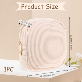 Sanitary Pad Storage Bag, Corduroy Sanitary Zipper Bag, Portable Period Bags, Tampon Bags for Teen Girls Women Ladies