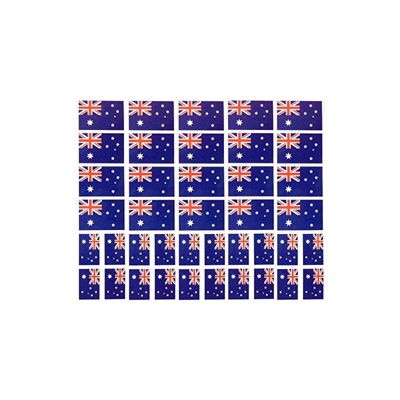 40 Removable Stickers: Australia Flag, Australian Party Favors, Decals