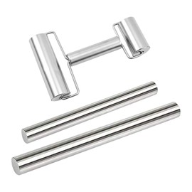 1 Rolling Pin with Two Ends and 2 Straight Rolling Pins, Stainless Steel Rolling Pin, Baking Tools, Multifunctional Rolling Pin Tool