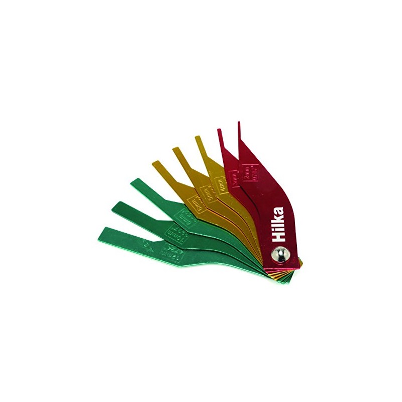 Hilka 12700108 Brake Pad Thickness Gauge, Set of 8