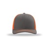 RICHARDSON 112 Trucker OSFA Baseball Hat Ball Cap, Charcoal/Neon Orange