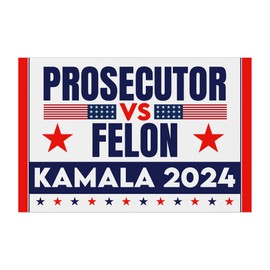 BAVAHA [18"x12"] Vote For The Prosecutor Not The Felon Yard Signs Kamala Harris 2024 Yard Signs Kamala Lawn Sign Vote Democratic Yard Signs Political Lawn Sign Political sign Lawn Sign Decor Home (Double Sided/ Plastic/ Metal H Stake)