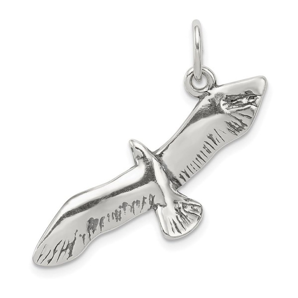 Auriga Fine Jewelry 925 Sterling Silver Antiqued Wing Spread Seagull