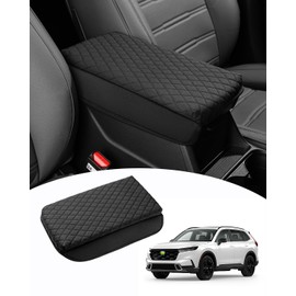 Shademax Custom Fit for Center Console Cover Honda CR-V CRV 2023 2024 Armrest Cover Center Console Pad PU Leather Armrest Seat Box Cover Protector CR-V Accessories Anti-Scratch Black