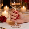 24Pc Short Press on Nail Stickers for Women, French Polka