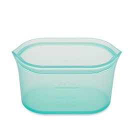 Zip Top Reusable 100% Platinum Silicone Container, Made in the USA - Large Dish - Teal