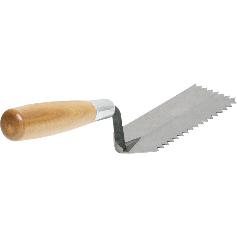 Marshalltown Notched Margin Trowels, Wood Handle, V-Shaped, X-Notch Size 6mm,
