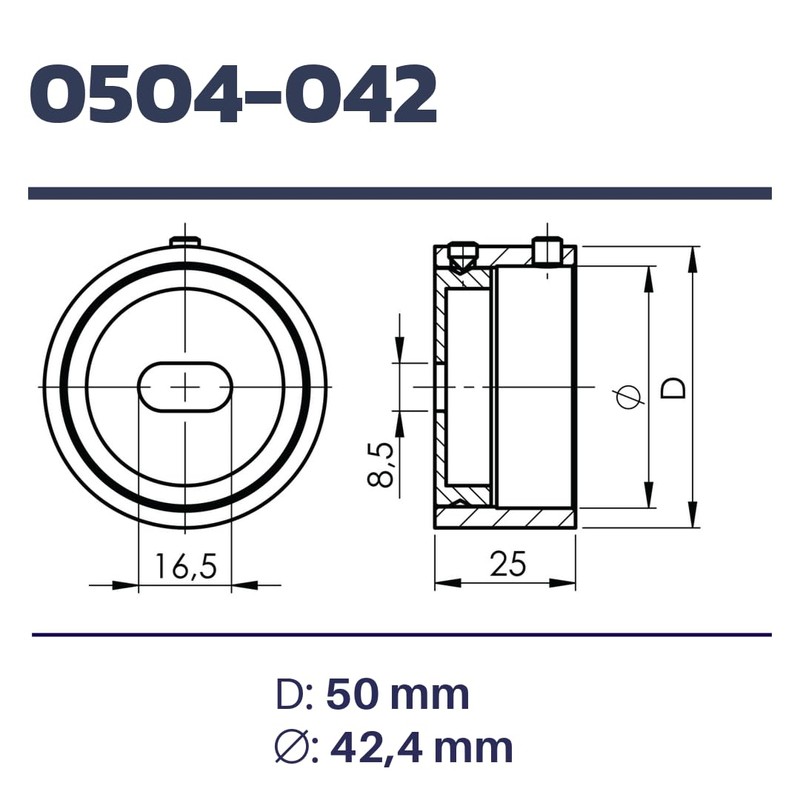Sellon24® Stainless Steel Wall Connection Diameter 42.4 Wall Anchor Wall